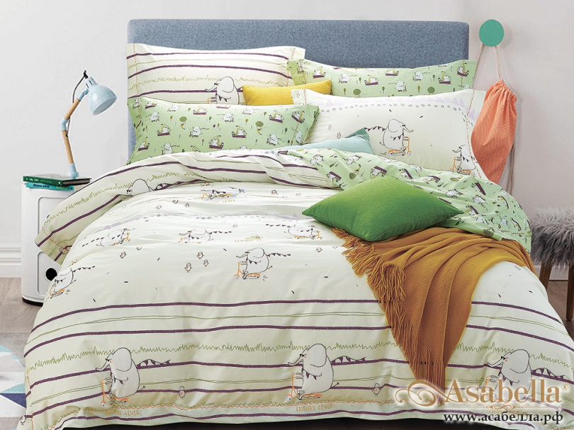 картинка комплект постельного белья asabella 352-s, размер 1,5-спальный от магазина asabella в Санкт-Петербурге