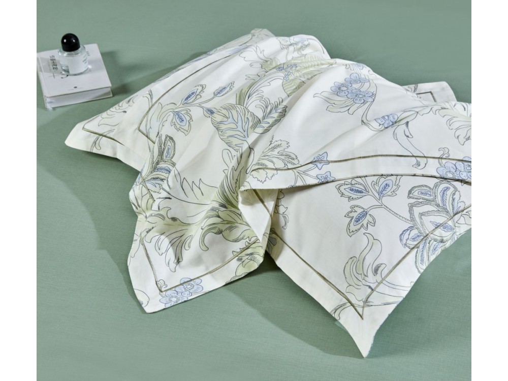 картинка комплект постельного белья евро, печатный сатин 2027-6 от магазина asabella в Санкт-Петербурге