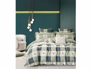 картинка комплект постельного белья 1,5-спальный, печатный сатин 2033-4s от магазина asabella в Санкт-Петербурге