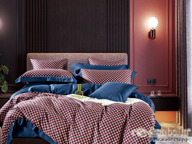 картинка комплект постельного белья 1,5-спальный, египетский хлопок 1635-4s от магазина asabella в Санкт-Петербурге