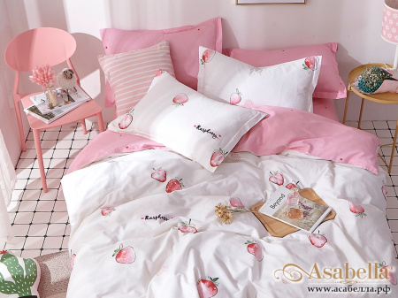 картинка комплект постельного белья 1,5-спальный, печатный сатин 578-4xs от магазина asabella в Санкт-Петербурге