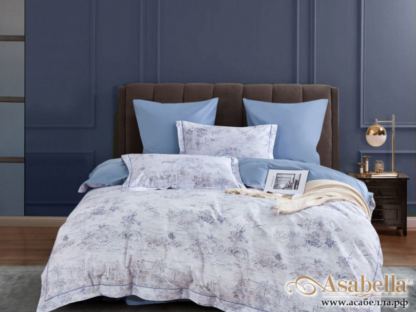 картинка комплект постельного белья 1,5-спальный, египетский хлопок 2150-4s от магазина asabella в Санкт-Петербурге