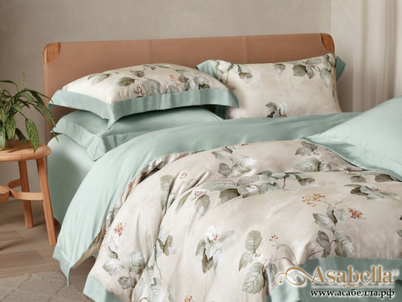 картинка комплект постельного белья евро, тенсел-люкс 2135-6 от магазина asabella в Санкт-Петербурге