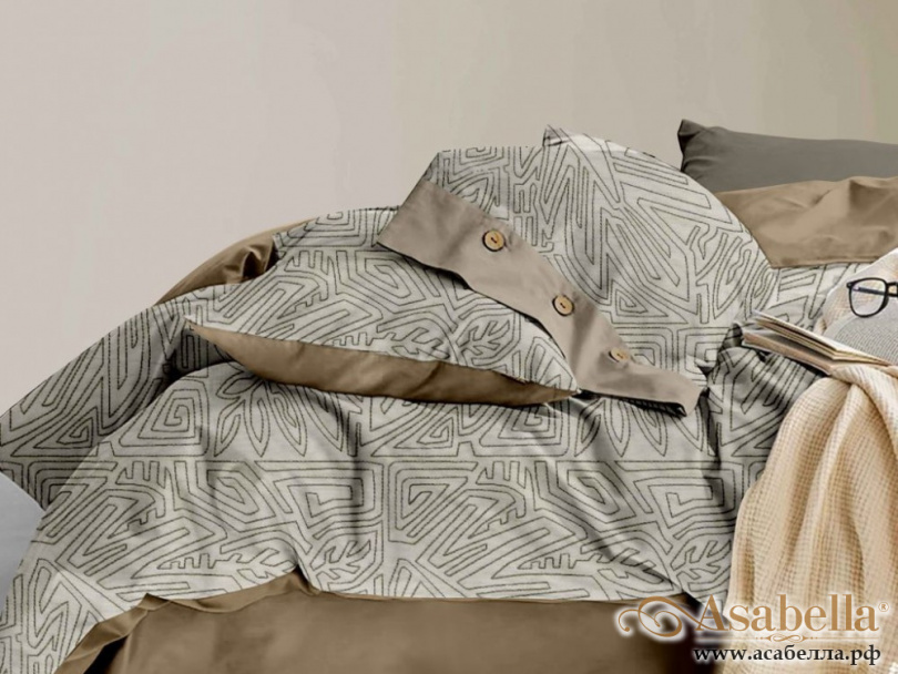 картинка комплект постельного белья евро, фланель 2066-6 от магазина asabella в Санкт-Петербурге