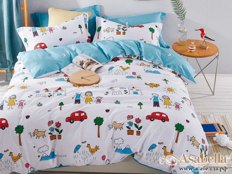 картинка комплект постельного белья asabella 1330-4s, размер 1,5-спальный от магазина asabella в Санкт-Петербурге