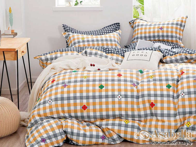 картинка комплект постельного белья 1,5-спальный, печатный сатин 1325-4xs от магазина asabella в Санкт-Петербурге