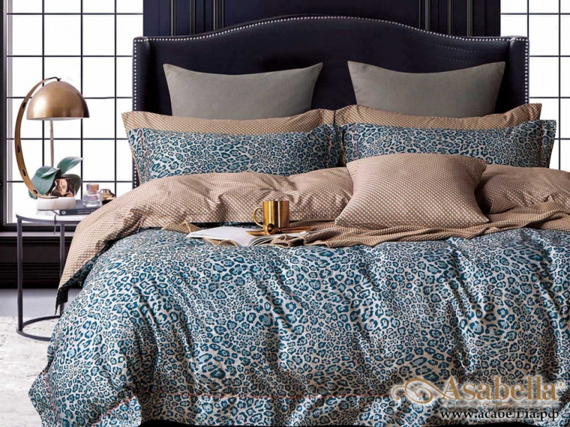 картинка комплект постельного белья 1,5-спальный, печатный сатин 1273-4s от магазина asabella в Санкт-Петербурге