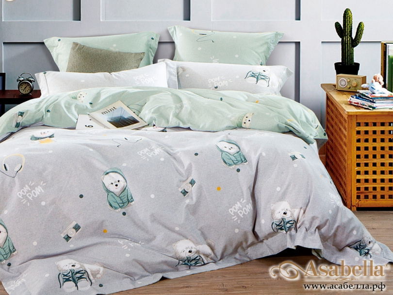 картинка комплект постельного белья 1,5-спальный, фланель 1188-4s от магазина asabella в Санкт-Петербурге