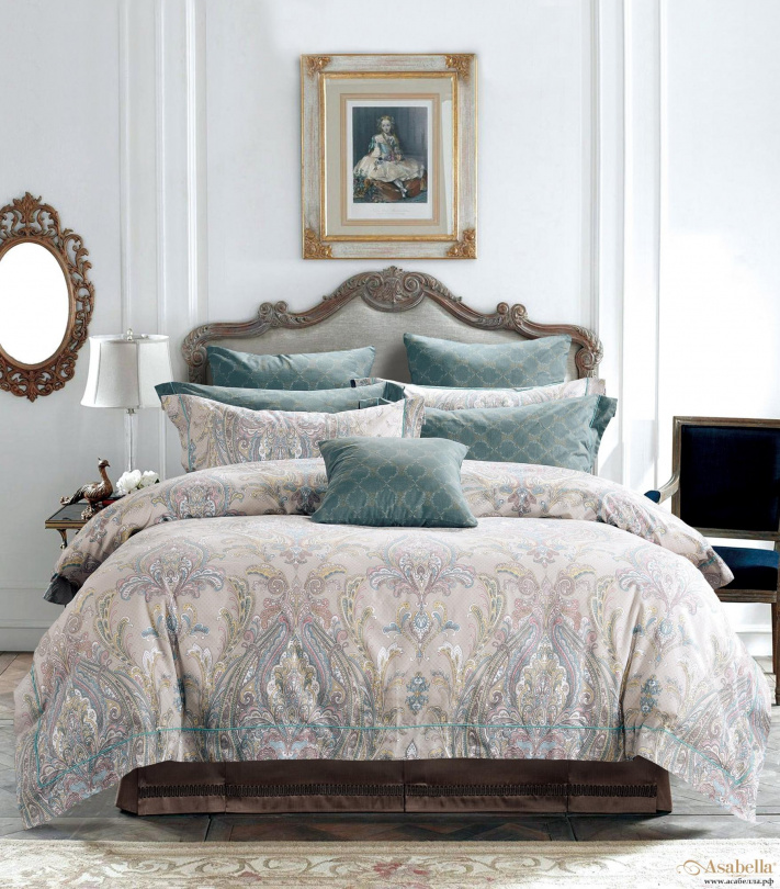 картинка комплект постельного белья asabella 358-4s, размер 1.5-спальный от магазина asabella в Санкт-Петербурге