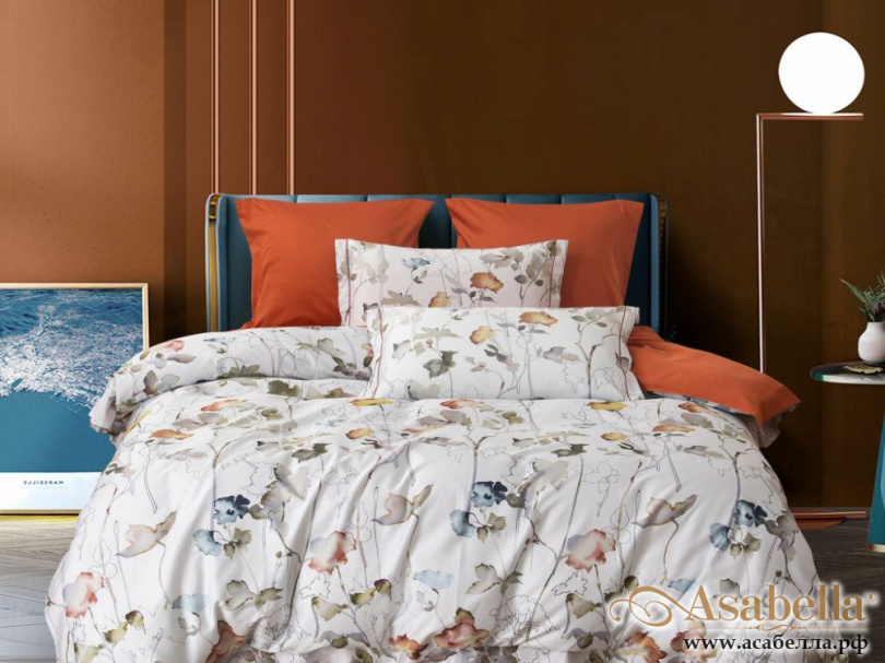 картинка комплект постельного белья 1,5-спальный, египетский хлопок 1825-4s от магазина asabella в Санкт-Петербурге