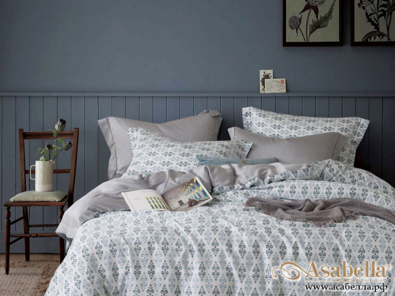 картинка комплект постельного белья 1,5-спальный, тенсел-люкс 1714-4s от магазина asabella в Санкт-Петербурге