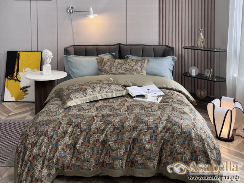 картинка комплект постельного белья 1,5-спальный, египетский хлопок 1952-4s от магазина asabella в Санкт-Петербурге