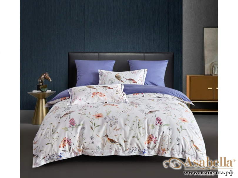 картинка комплект постельного белья 1,5-спальный, египетский хлопок 2053-4s от магазина asabella в Санкт-Петербурге