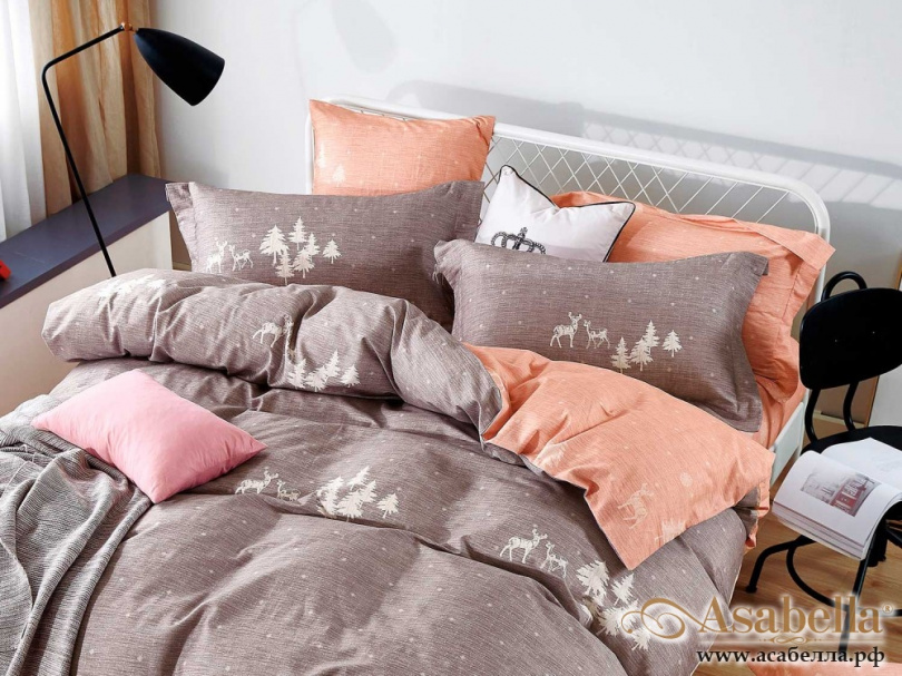 картинка комплект постельного белья 1,5-спальный, фланель 1421-4s от магазина asabella в Санкт-Петербурге